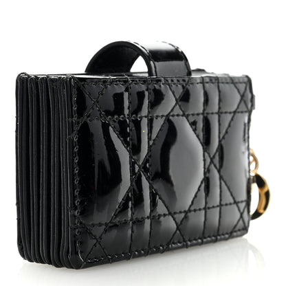 Christian Dior Patent Cannage Lady Dior 5-Gusset Card Holder Black 3 of 6