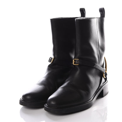 Gucci Calfskin Tess Horsebit Ankle Boots 37 Black 2 of 9
