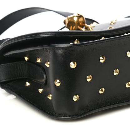 Alexander McQueen Calfskin Studded Small Padlock Crossbody Bag Black 4 of 21