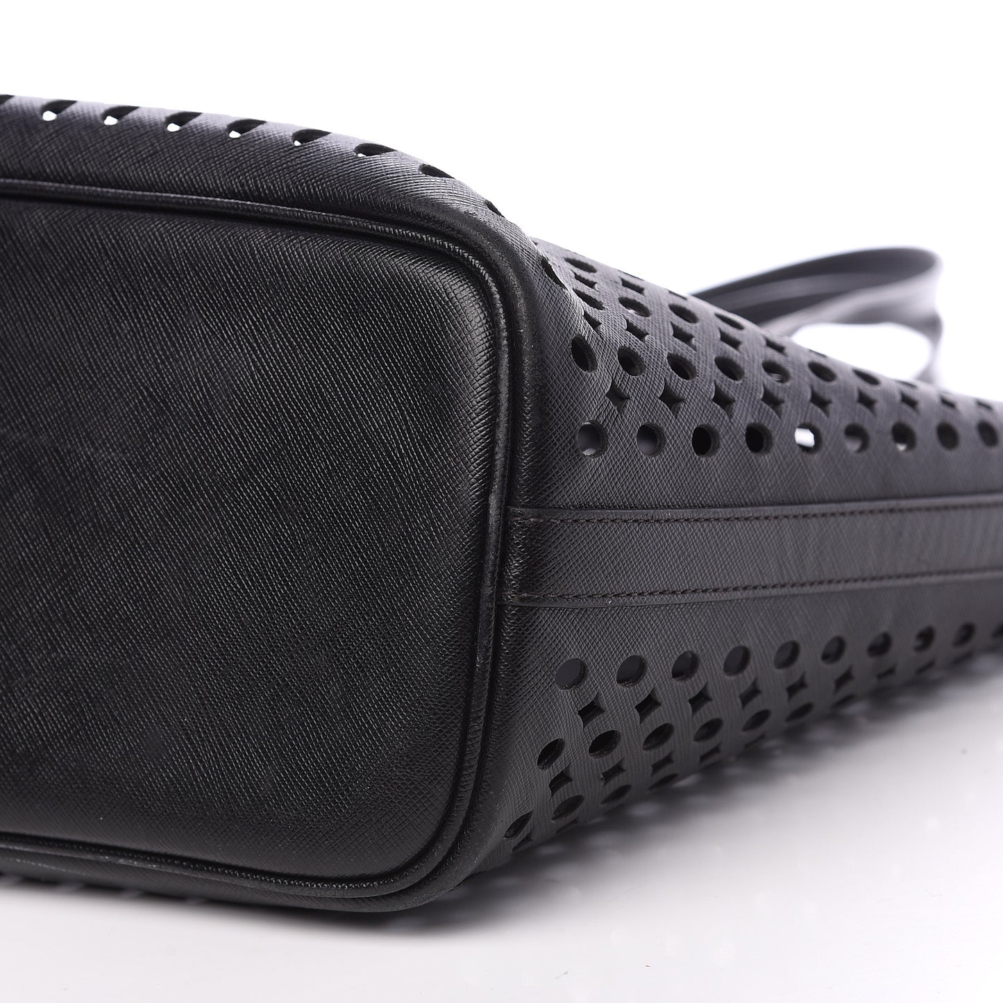 Saffiano Perforated Tote Black