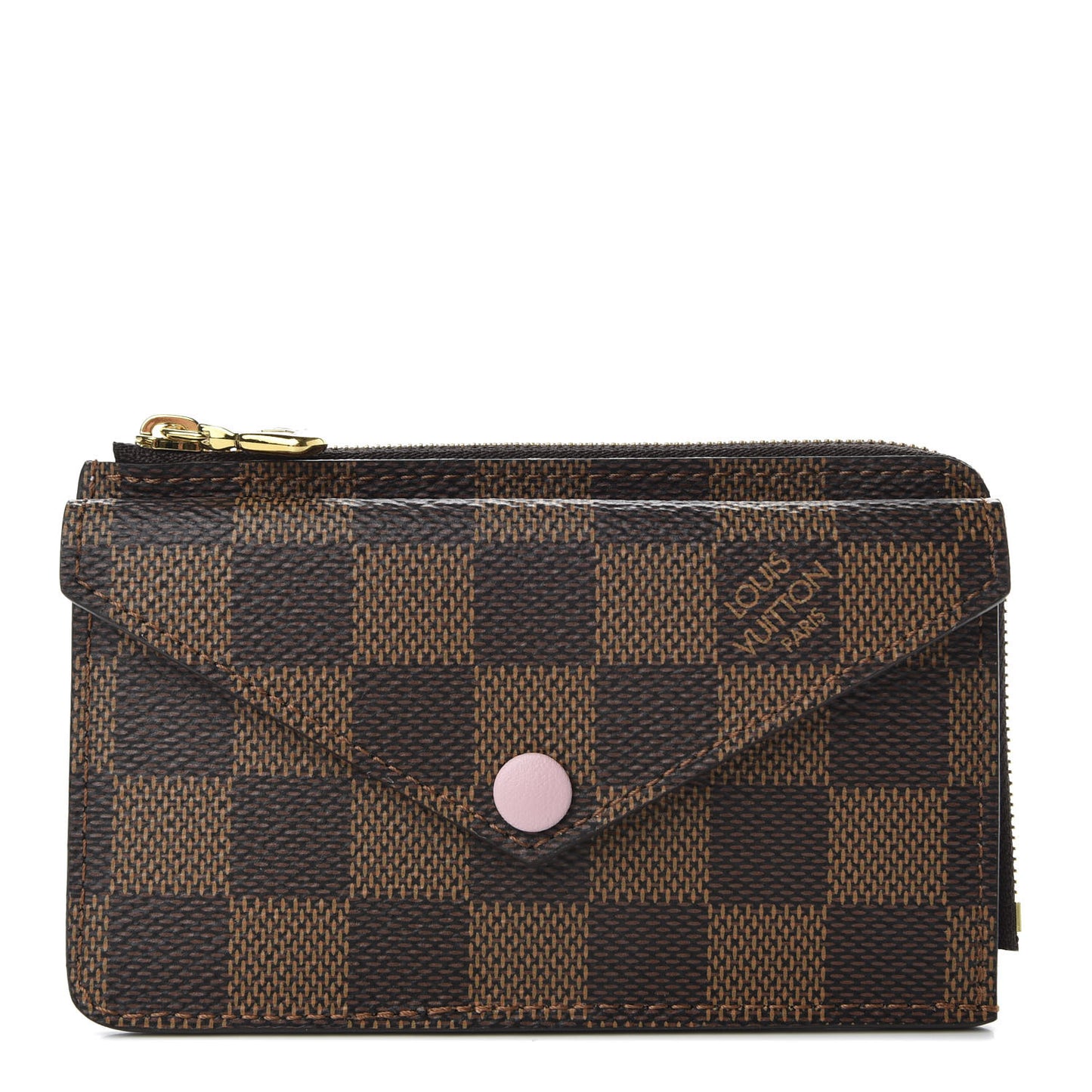 Damier Ebene Recto Verso Card Holder Rose Ballerine
