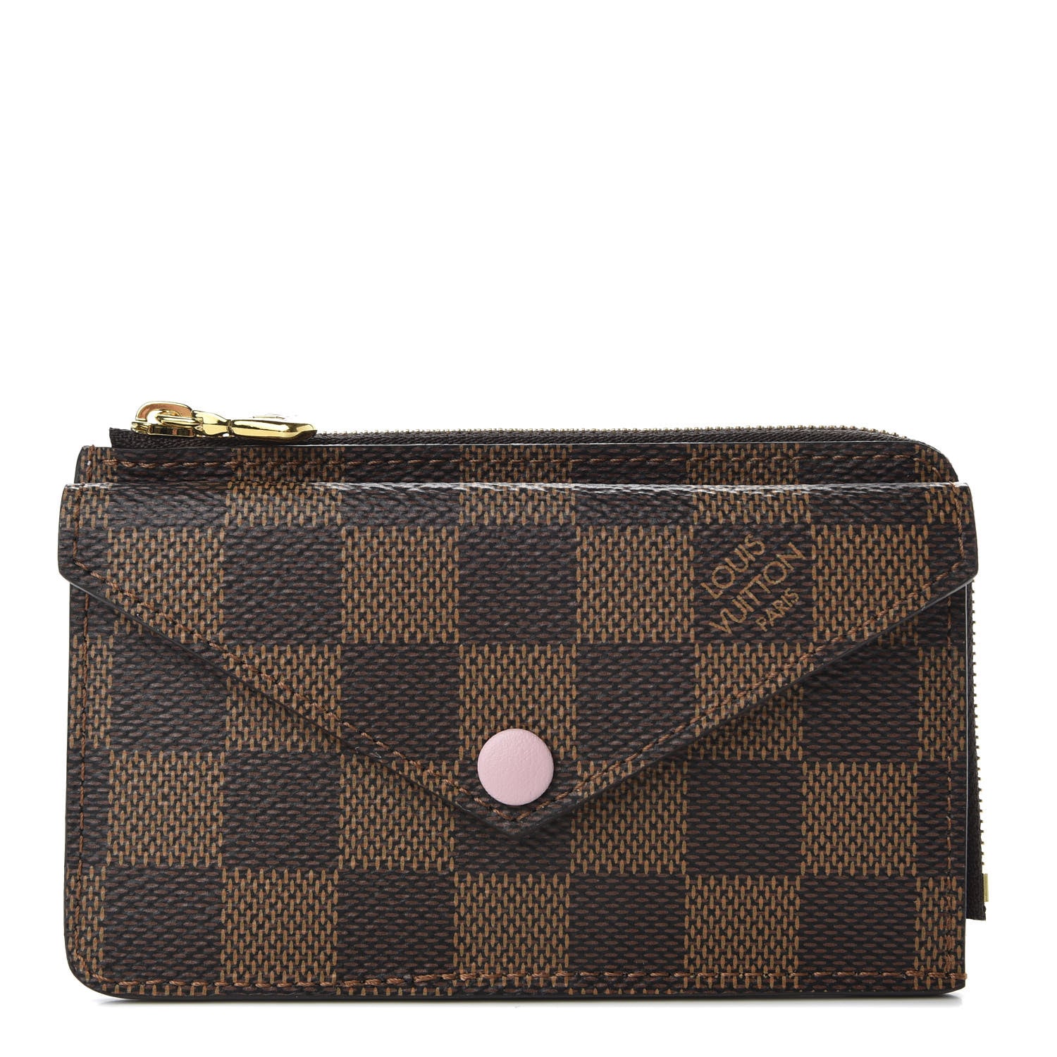 Louis Vuitton Damier Ebene Recto Verso Card Holder Rose Ballerine 1 of 7
