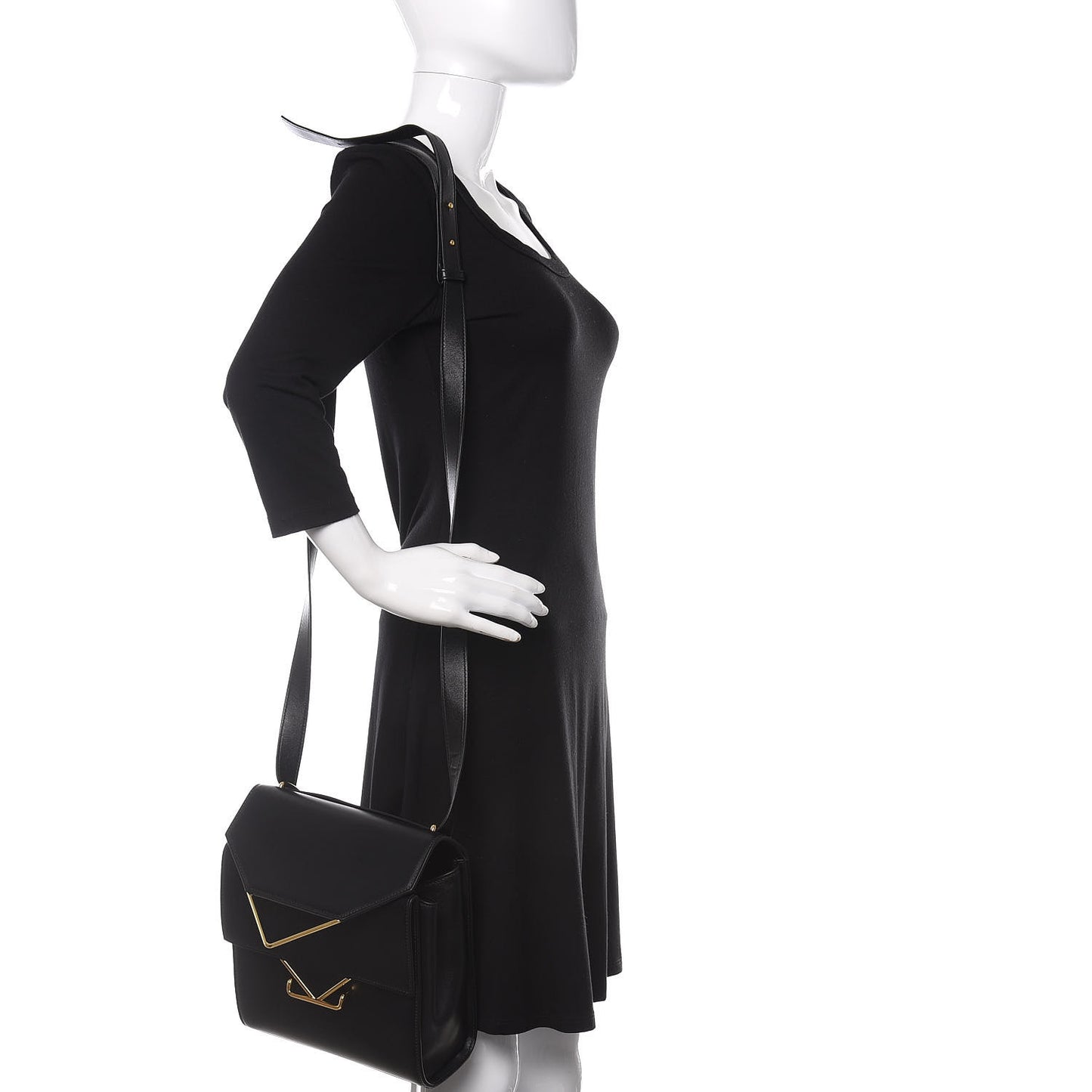 Box Calfskin Nappa Clip Bag Black