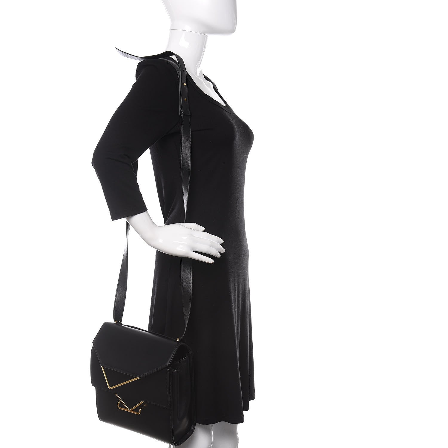 Bottega Veneta Box Calfskin Nappa Clip Bag Black 2 of 10