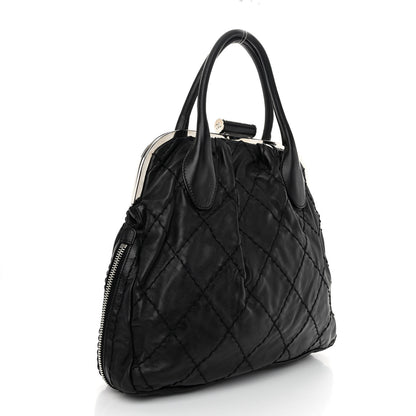 Chanel Calfskin Stitched Expandable Frame Bag Black 3 of 11