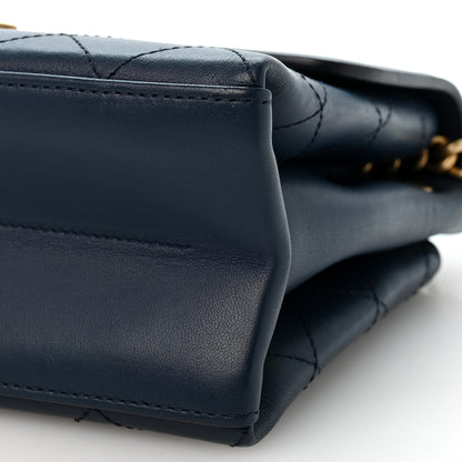 Chanel Lambskin Stitched Coco Luxe Small Flap Blue 10 of 13