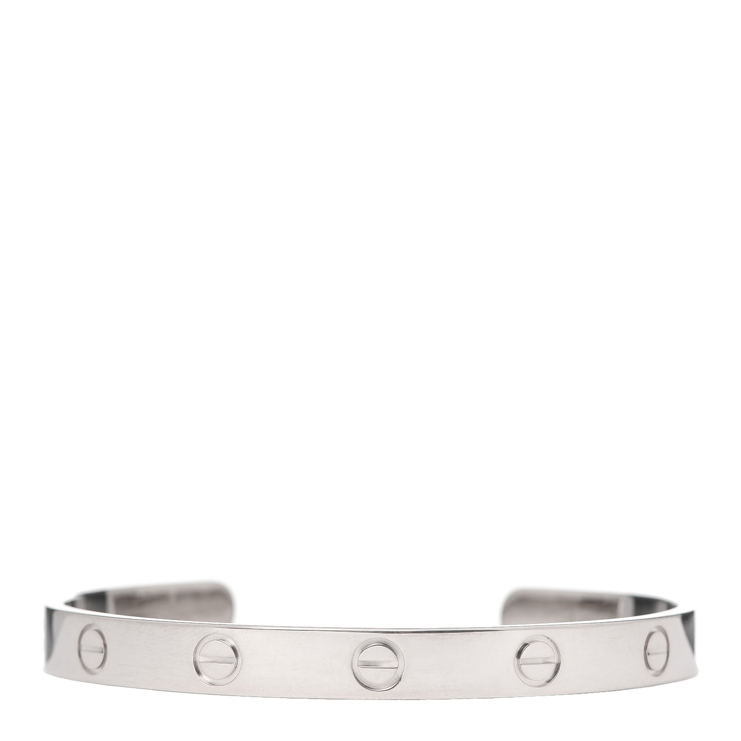 18K White Gold LOVE Cuff Bracelet 17