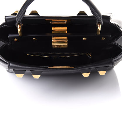 Fendi Nappa Studded Mini Peekaboo Iconic Satchel Black 5 of 11