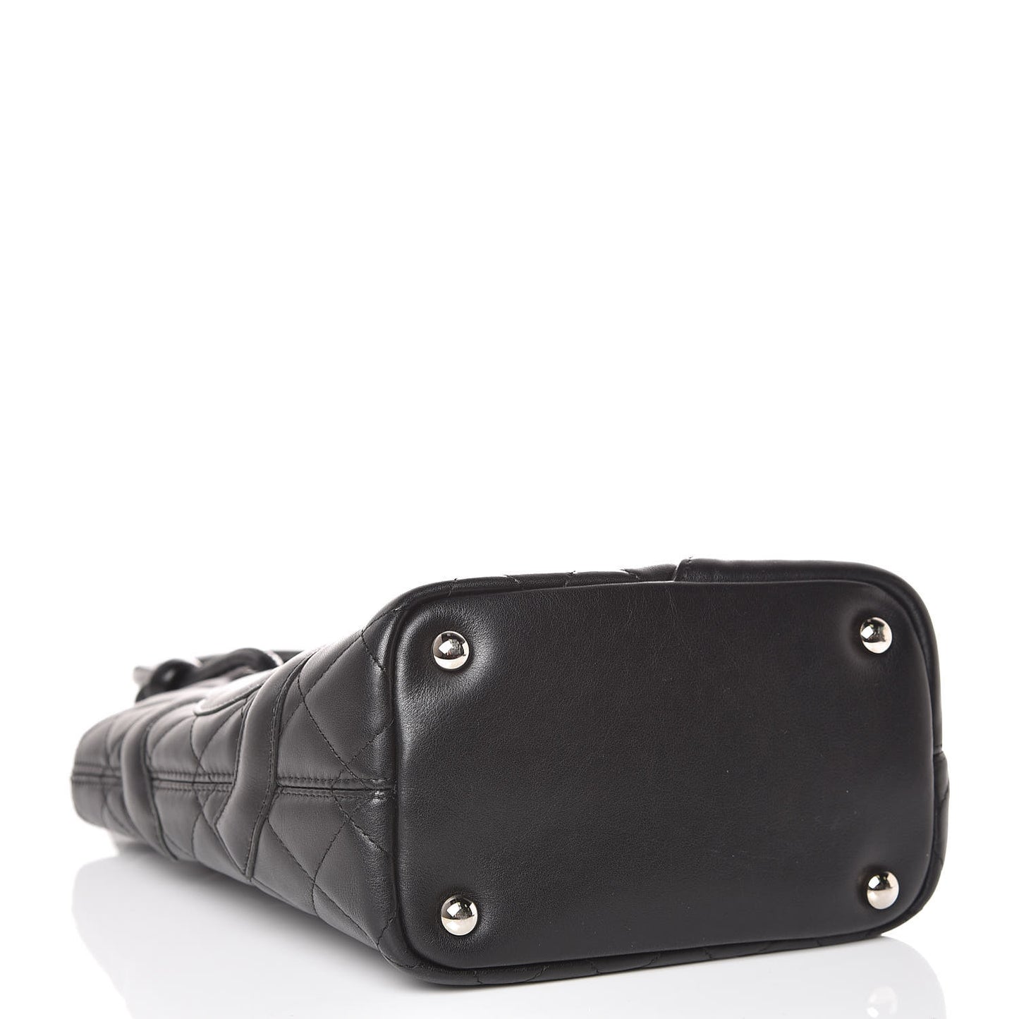 Calfskin Quilted Small Cambon Tote Black