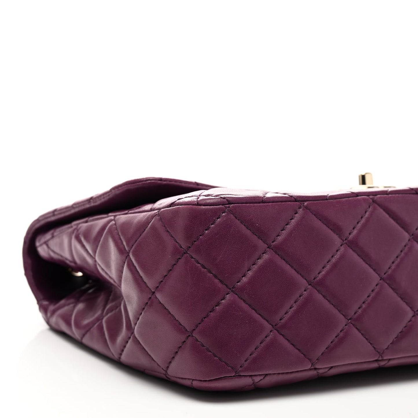 Lambskin Quilted Jumbo Single Flap Purple
