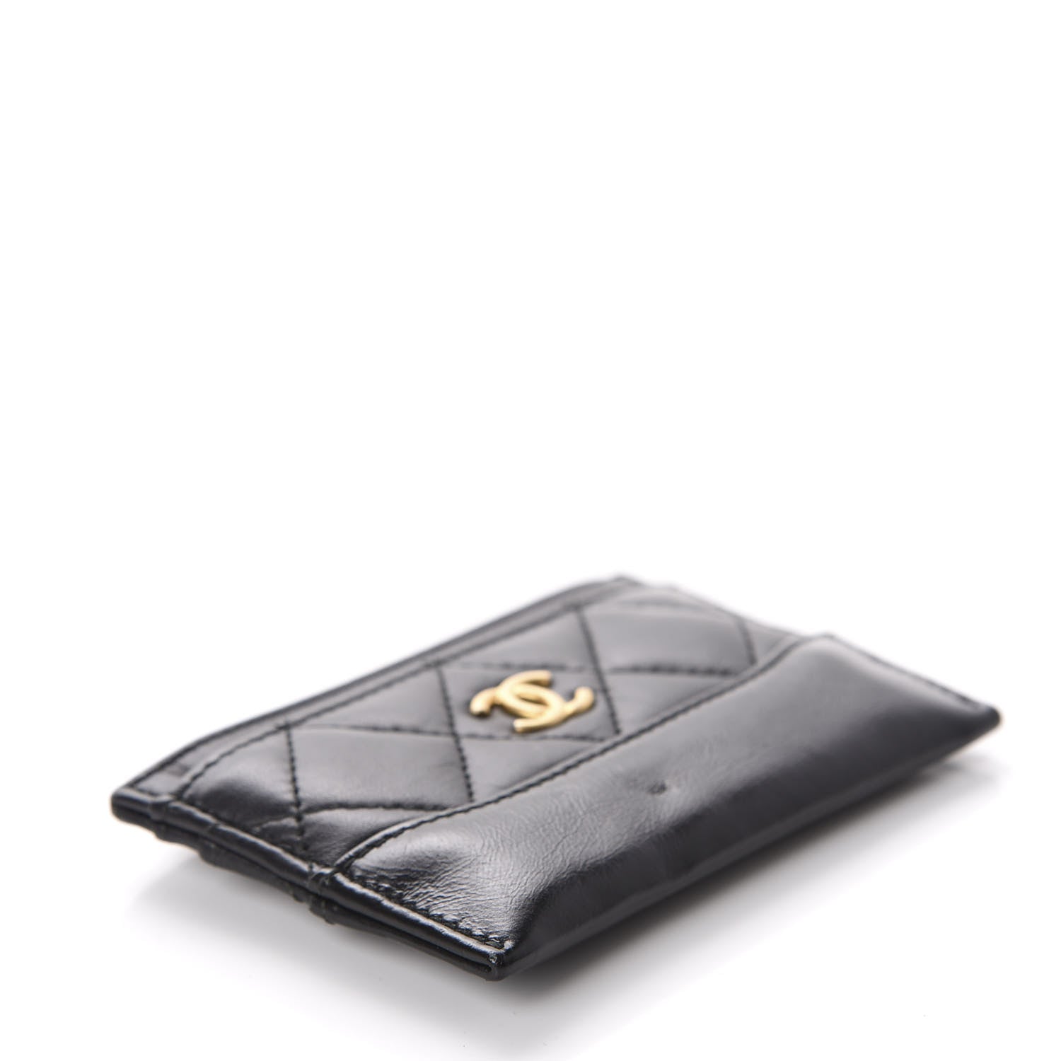 Chanel Aged Calfskin Quilted Gabrielle Card Holder Black 4 of 9