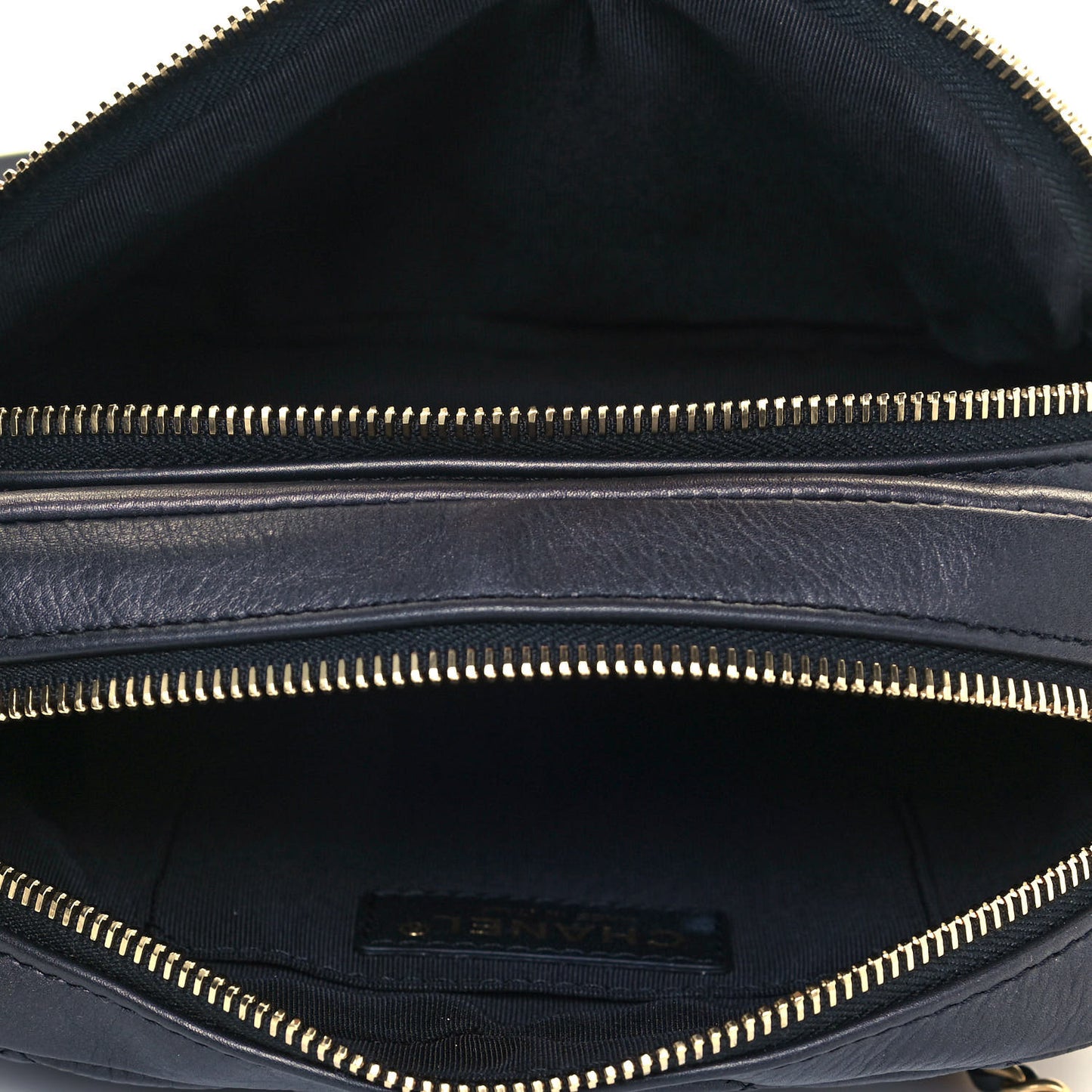 Calfskin Quilted Day Trips Camera Case Black