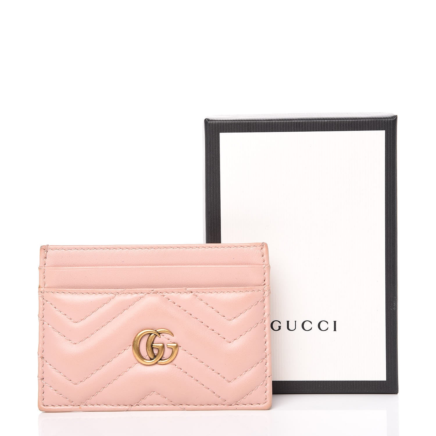 Gucci Calfskin Matelasse GG Marmont Card Holder Perfect Pink 11 of 11