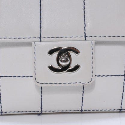 Chanel Lambskin Contrast Stitch Medium Flap White 5 of 10