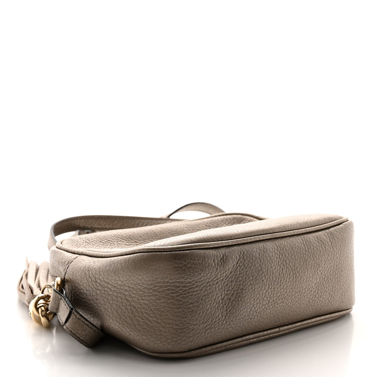 Gucci Metallic Pebbled Calfskin Small Soho Disco Bag Golden Beige 4 of 10