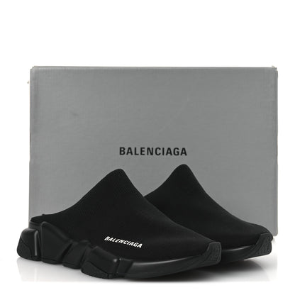 Balenciaga Neoprene Knit Womens Speed Sneakers Mules 38 Black 11 of 11