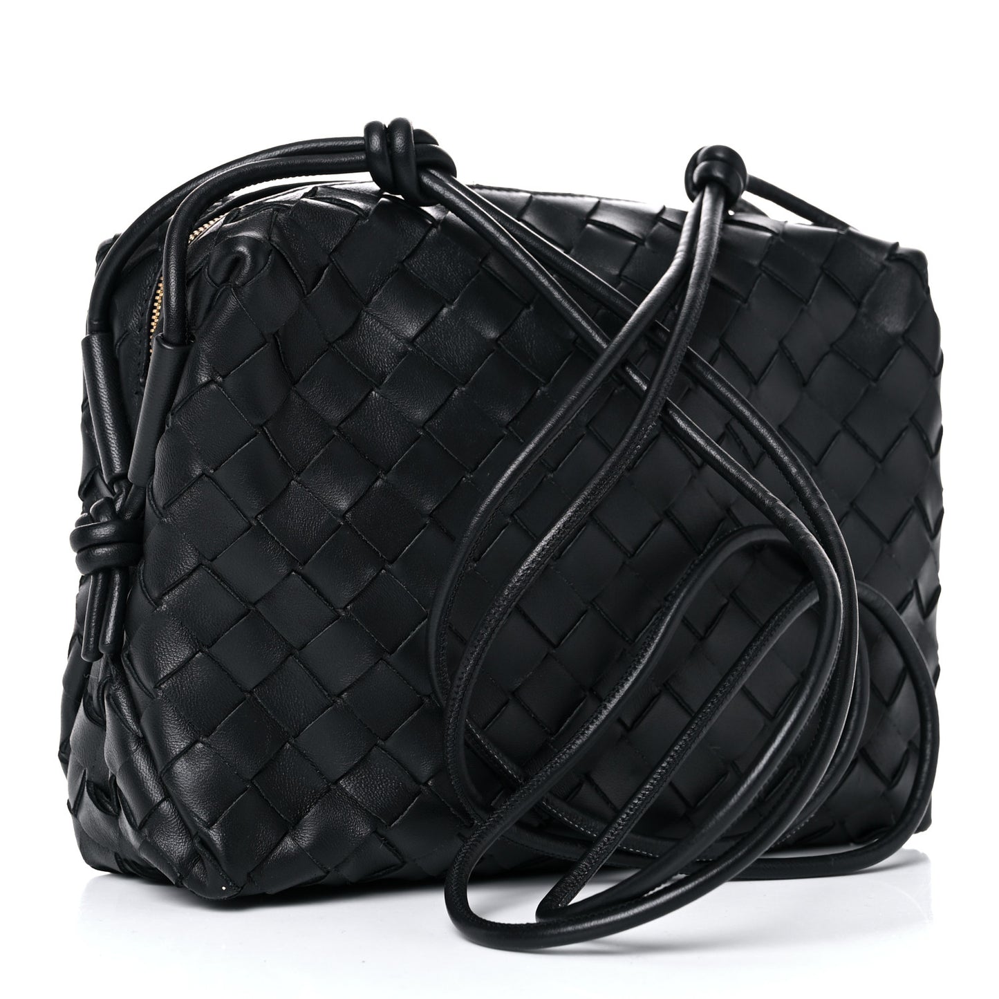 Nappa Intrecciato Medium Loop Camera Bag Black