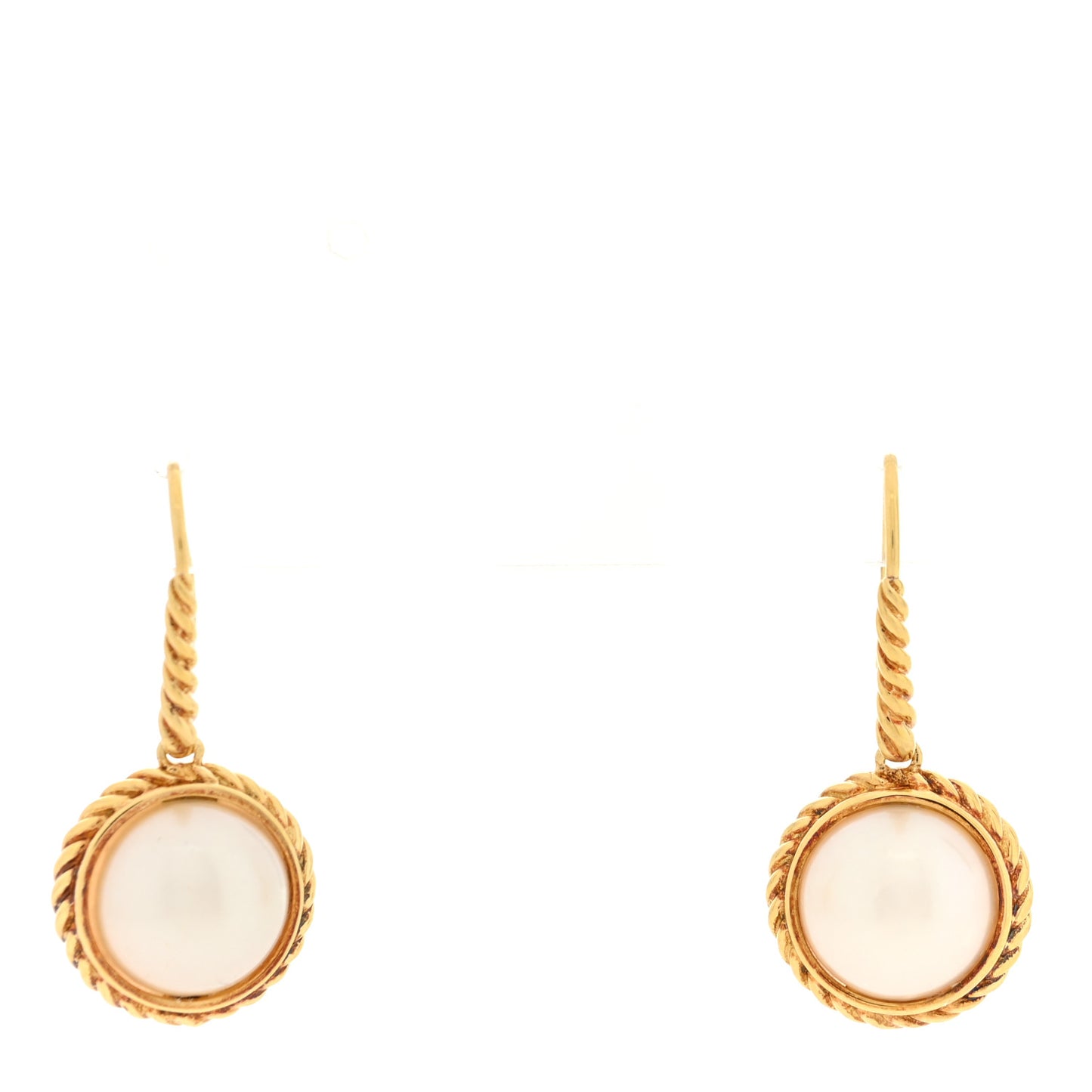 18K Yellow Gold 10.5-11mm Drop Earrings