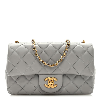 Chanel Lambskin Quilted Mini Rectangular Pearl Crush Flap Grey 1 of 9