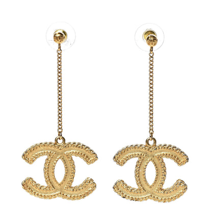 Chanel CC Drop Earrings Matte Gold 1 of 4