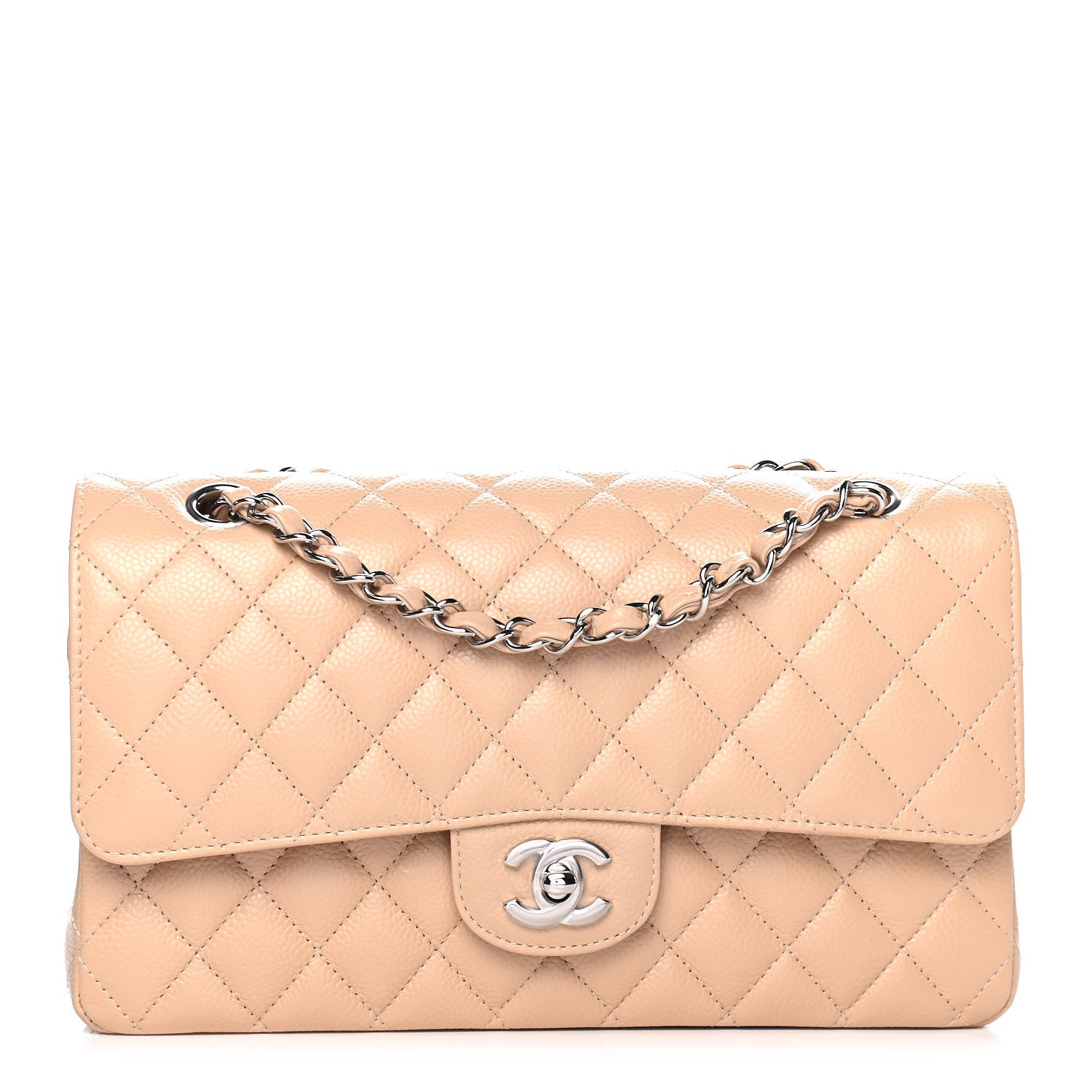 Chanel Caviar Quilted Medium Double Flap Beige 1 of 4