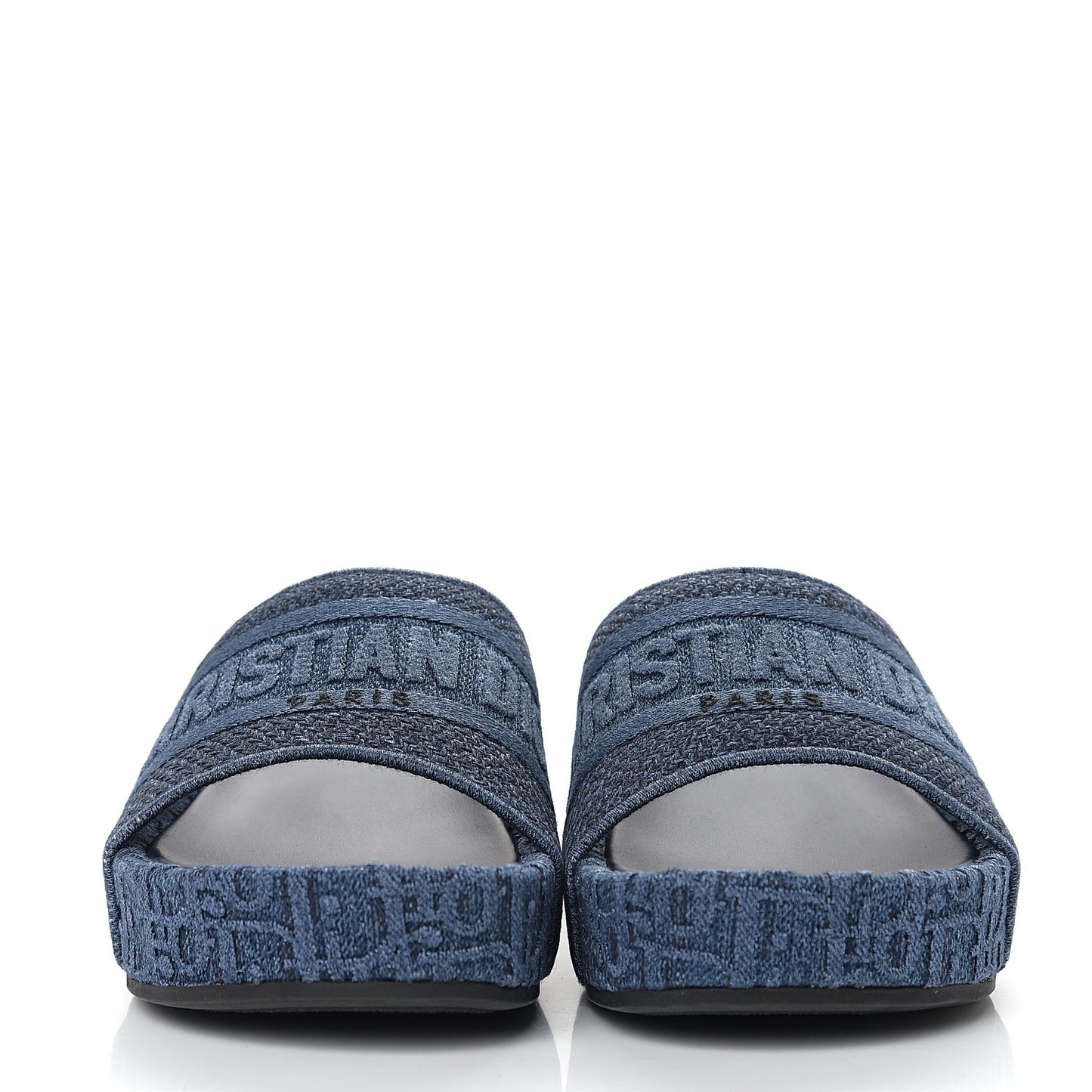 Oblique Denim D-Way Platform Sandal 38 Blue