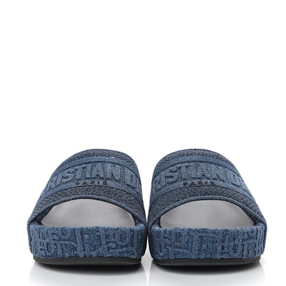 Christian Dior Oblique Denim D-Way Platform Sandal 38 Blue 2 of 9