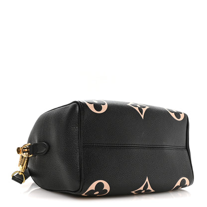Louis Vuitton Empreinte Monogram Giant Speedy Bandouliere 25 Black Beige 4 of 10
