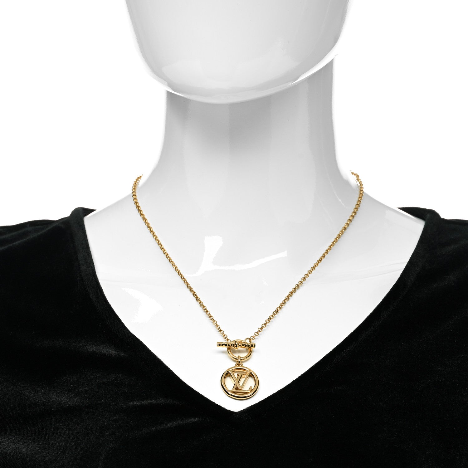 Louis Vuitton Metal Baby Louise Necklace Gold 2 of 4