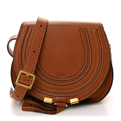Chloe Calfskin Mini Marcie Round Crossbody Bag Tan 1 of 10