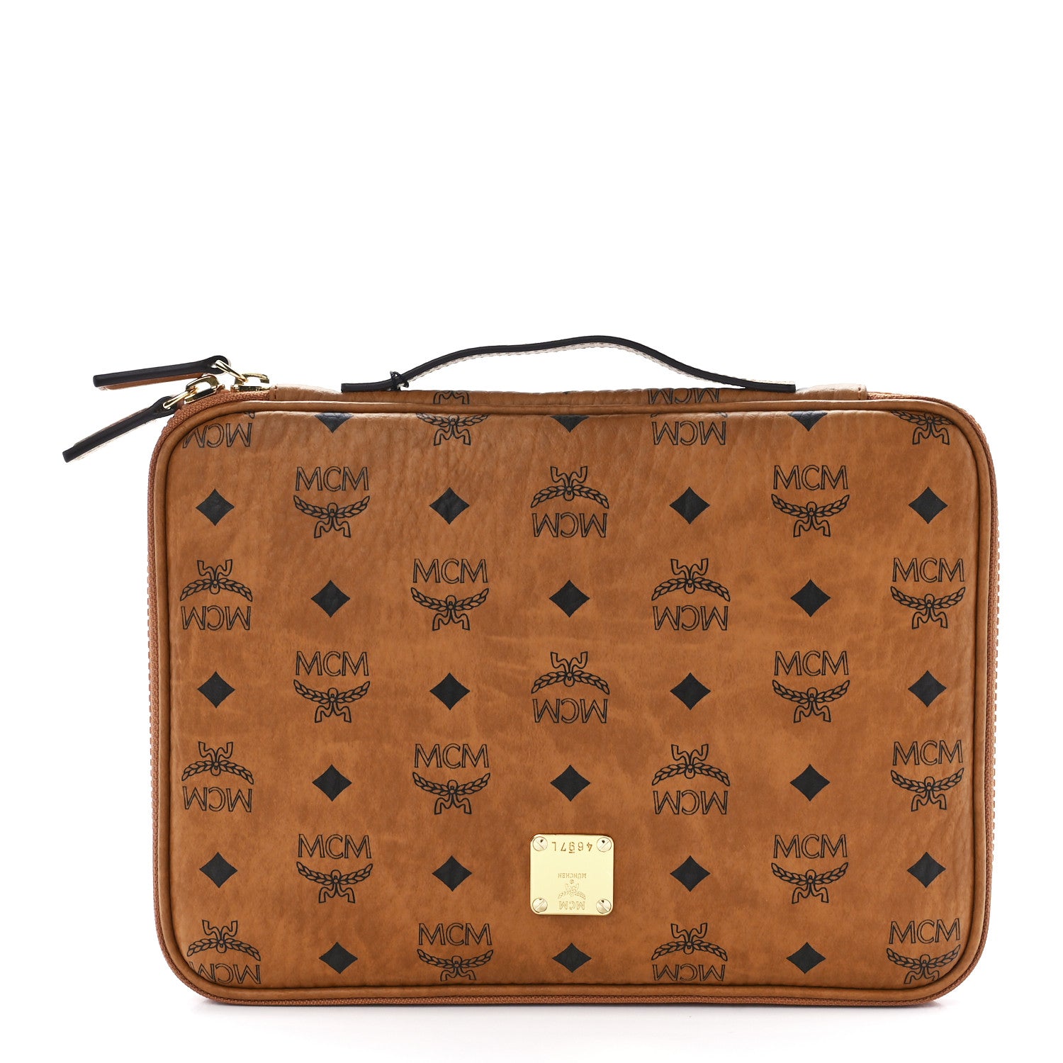 MCM Heritage Visetos Zip Around iPad Case Cognac 1 of 12