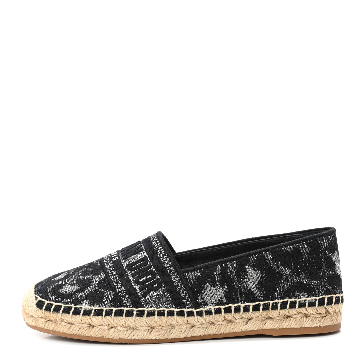 Lurex Embroidered Mizza Granville Espadrille 37.5 Black
