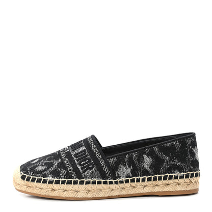 Christian Dior Lurex Embroidered Mizza Granville Espadrille 37.5 Black 1 of 8