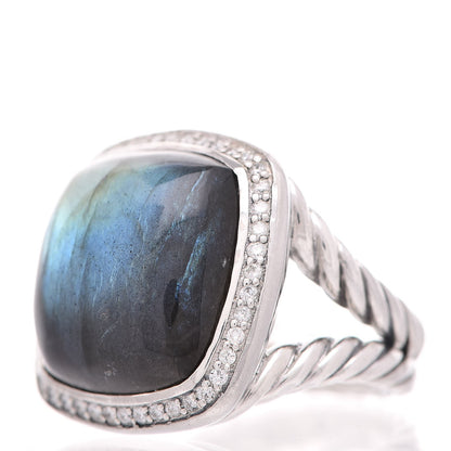 David Yurman Sterling Silver Diamond Labradorite 17mm Albion Ring 54 7 4 of 6