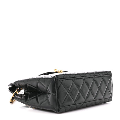 Chanel Shiny Aged Calfskin Quilted Nano Kelly Shopper Black 4 of 10