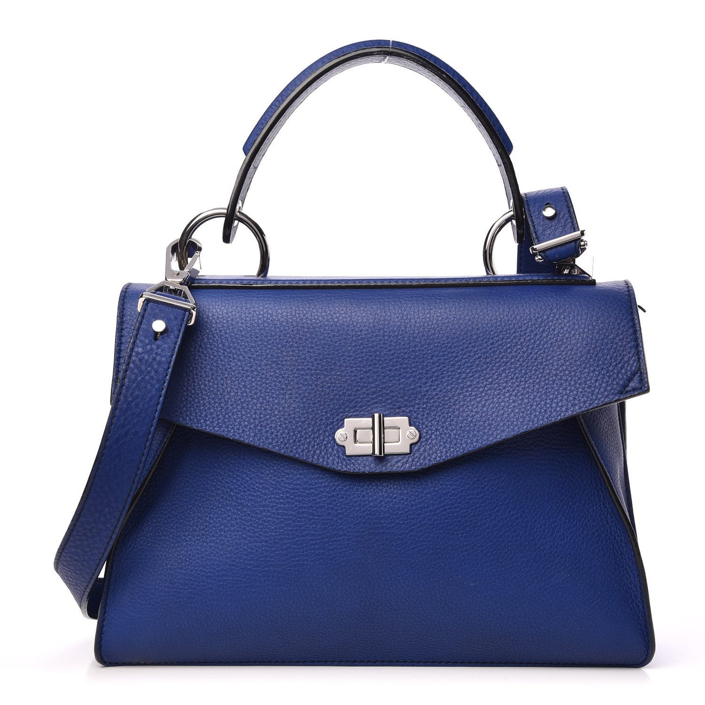 Grained Calfskin Medium Hava Top Handle Bag Lapis