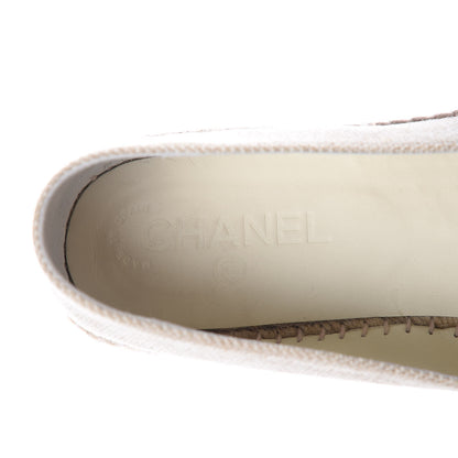 Chanel Toile Sequin CC Espadrilles 42 Beige Black 5 of 12