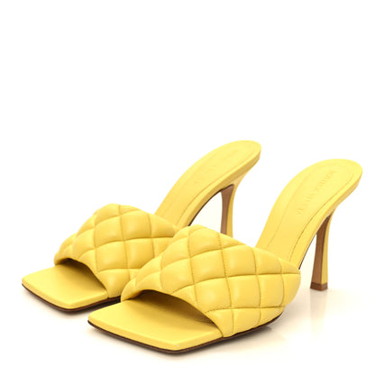 Bottega Veneta Nappa Matelasse Padded Mule Sandals 38.5 38.5 Dream Pear 4 of 9