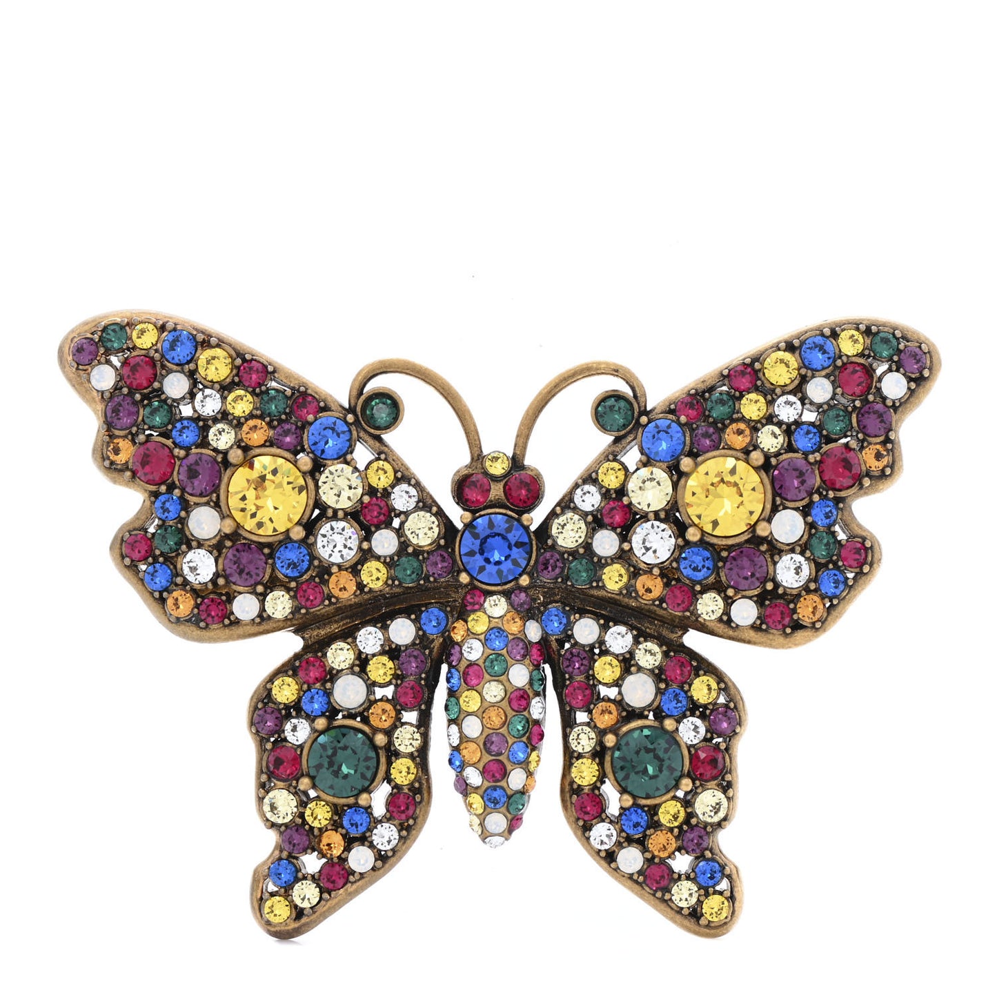 Crystal Butterfly Brooch Multicolor