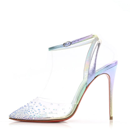 Christian Louboutin PVC Calf Alicoco Spikaqueen 100 Pumps 36 Version White 1 of 7