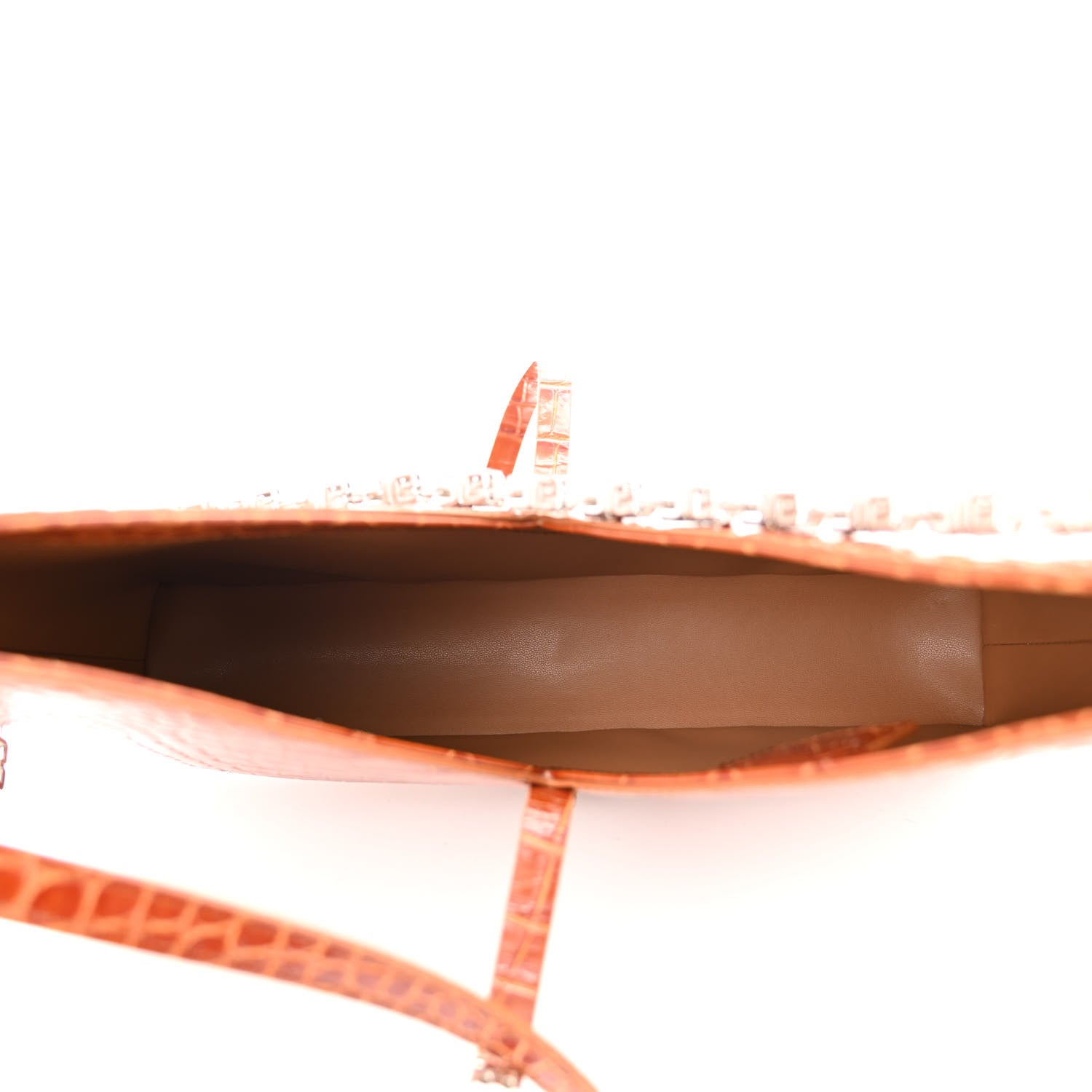 Givenchy Calfskin Crocodile Embossed Small Cut Out Shoulder Bag Tan 5 of 10