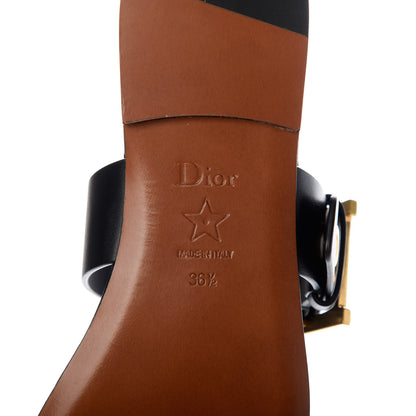Christian Dior Calfskin D-Dior Slide Flat Sandals 36.5 Black 7 of 10