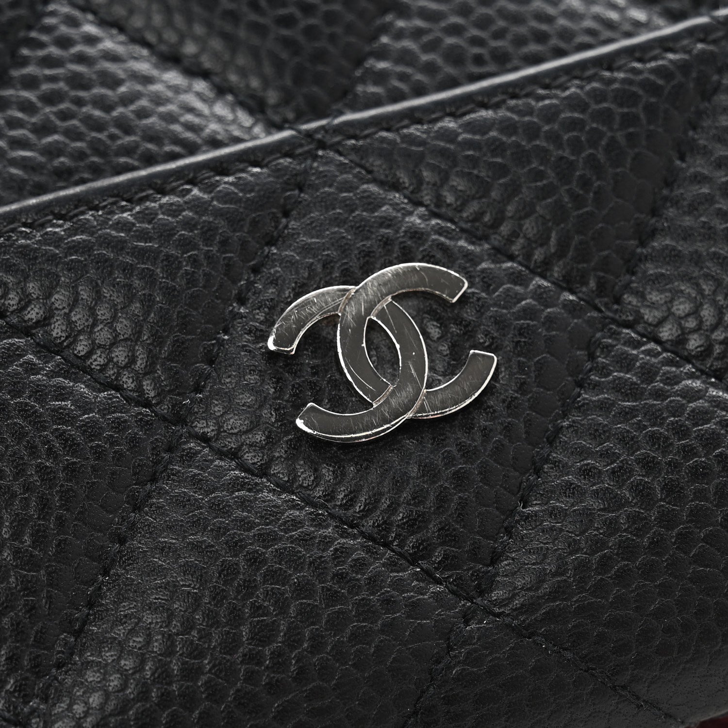 Chanel Caviar Quilted Compact French Flap Wallet Black 10 of 12