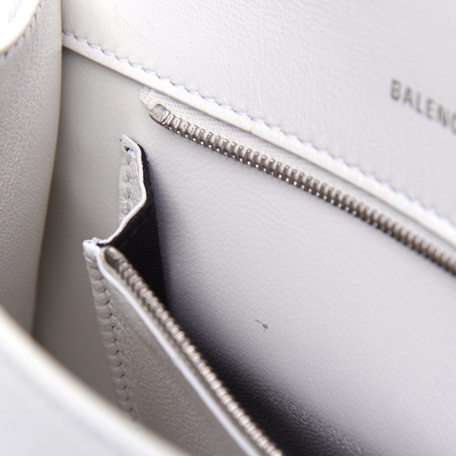 Balenciaga Grained Calfskin Small Hourglass Top Handle Bag White 10 of 13