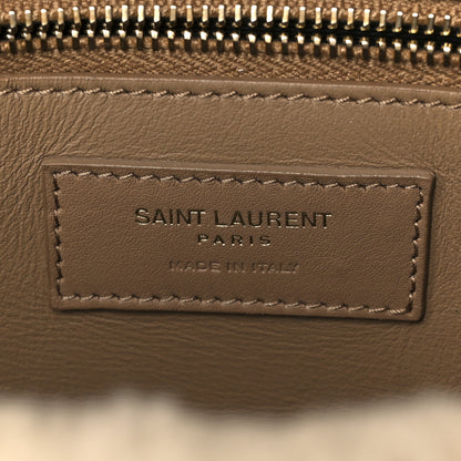 Saint Laurent Nubuck Shearling Monogram Medium Niki Chain Satchel Ivory Natural Tan 7 of 11