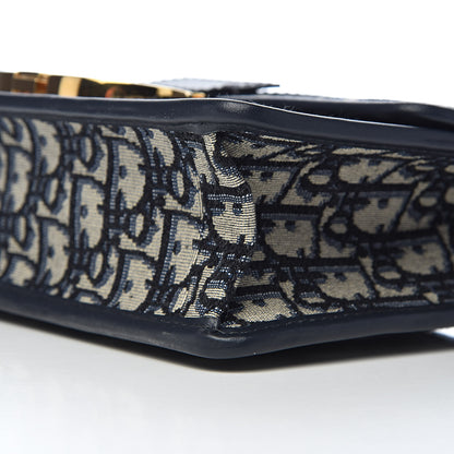 Christian Dior Oblique 30 Montaigne Flap Bag Blue 8 of 9