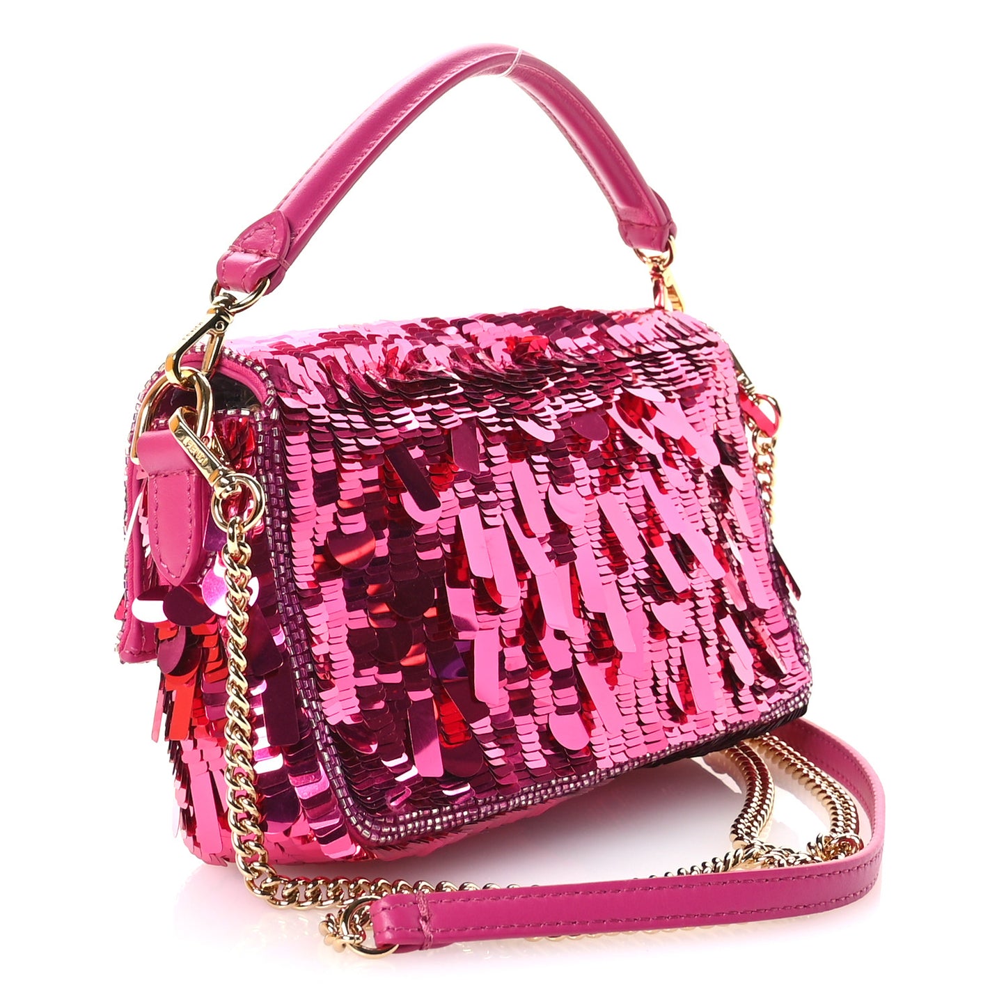 Sequin Paillettes Vitello Grace Sex and the City Mini Baguette Ciclamino Pilar