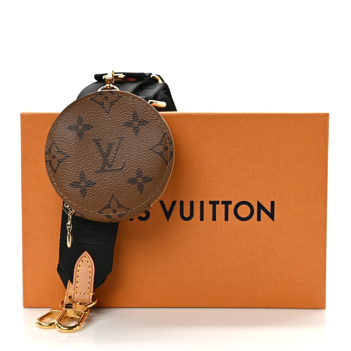 Reverse Monogram Multi Pochette Accessories Bandouliere Shoulder Strap Black