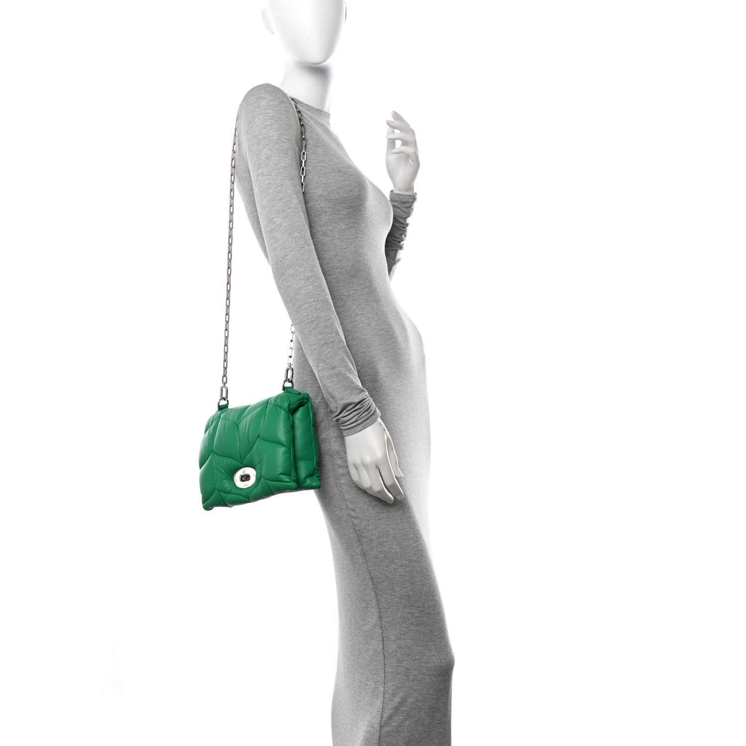 Mulberry Nappa Pillow Quilted Little Softie Bag Lawn Green 2 of 9