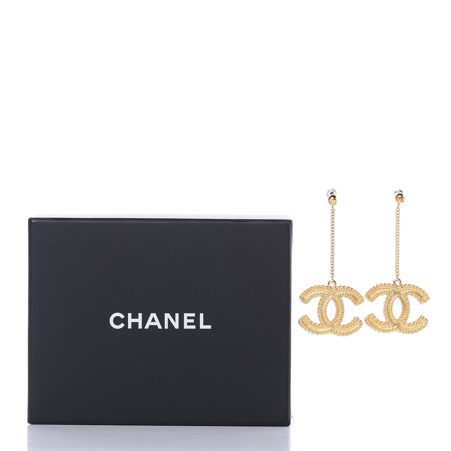 CC Drop Earrings Matte Gold